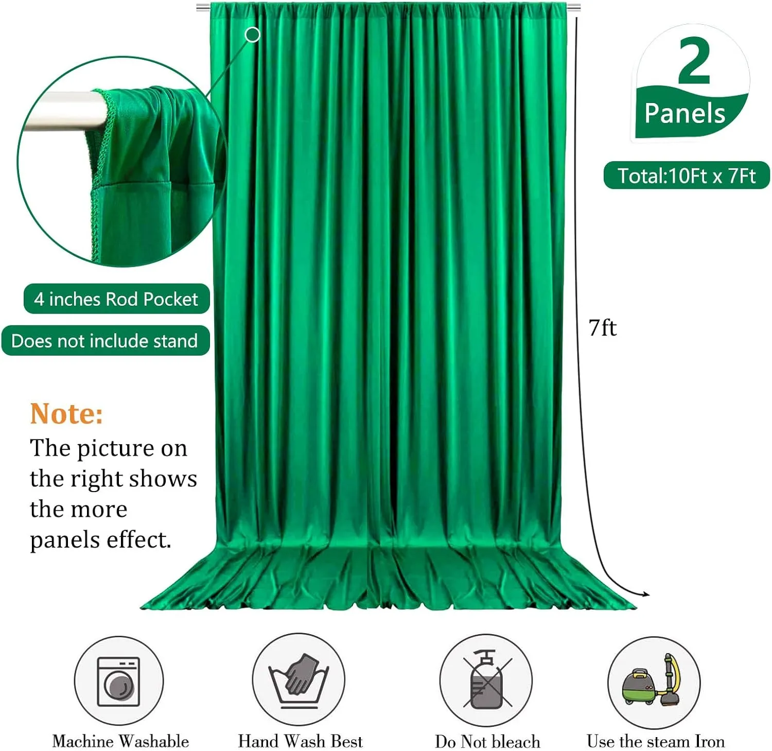 10 x 7 Feet New Hunter Green Backdrop Curtain for Partie, Background Curtains for Photoshoot, Birthday, Wedding, Halloween, Thanksgiving, Christmas, New Year Party Decorations 5Ft x 7Ft, 2 Panels