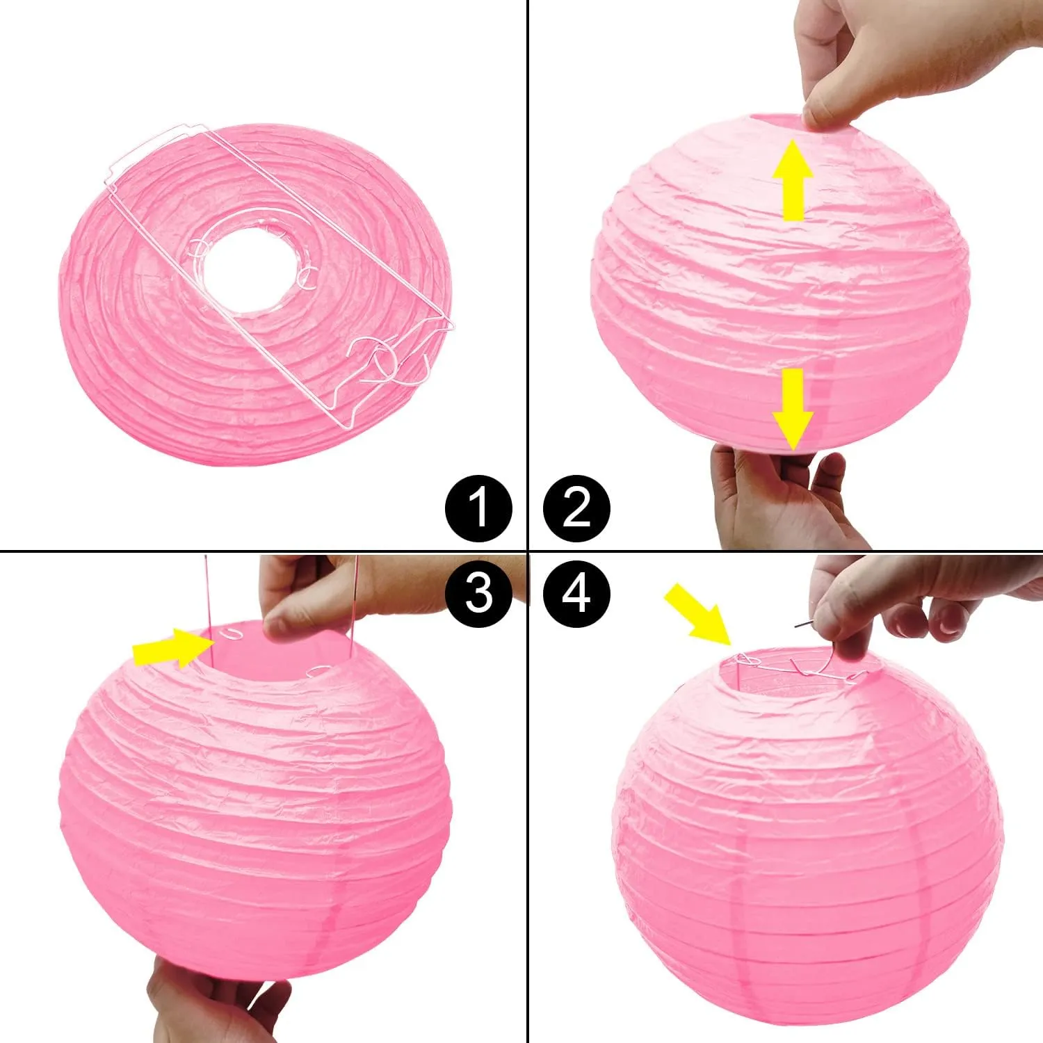 12 Pcs Pink Party Paper Lanterns Romantic Decorations Rose Red and Pink Round Chinese Paper Lanterns for Wedding Birthday Party Valentine's Day Engagement Baby Showers Decoration