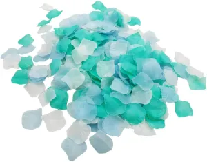 1200 Pieces Mixed White & Tiffany & Light Blue Rose Petals Artificial Flower Silk Petals for Valentine Day Wedding Flower Decoration