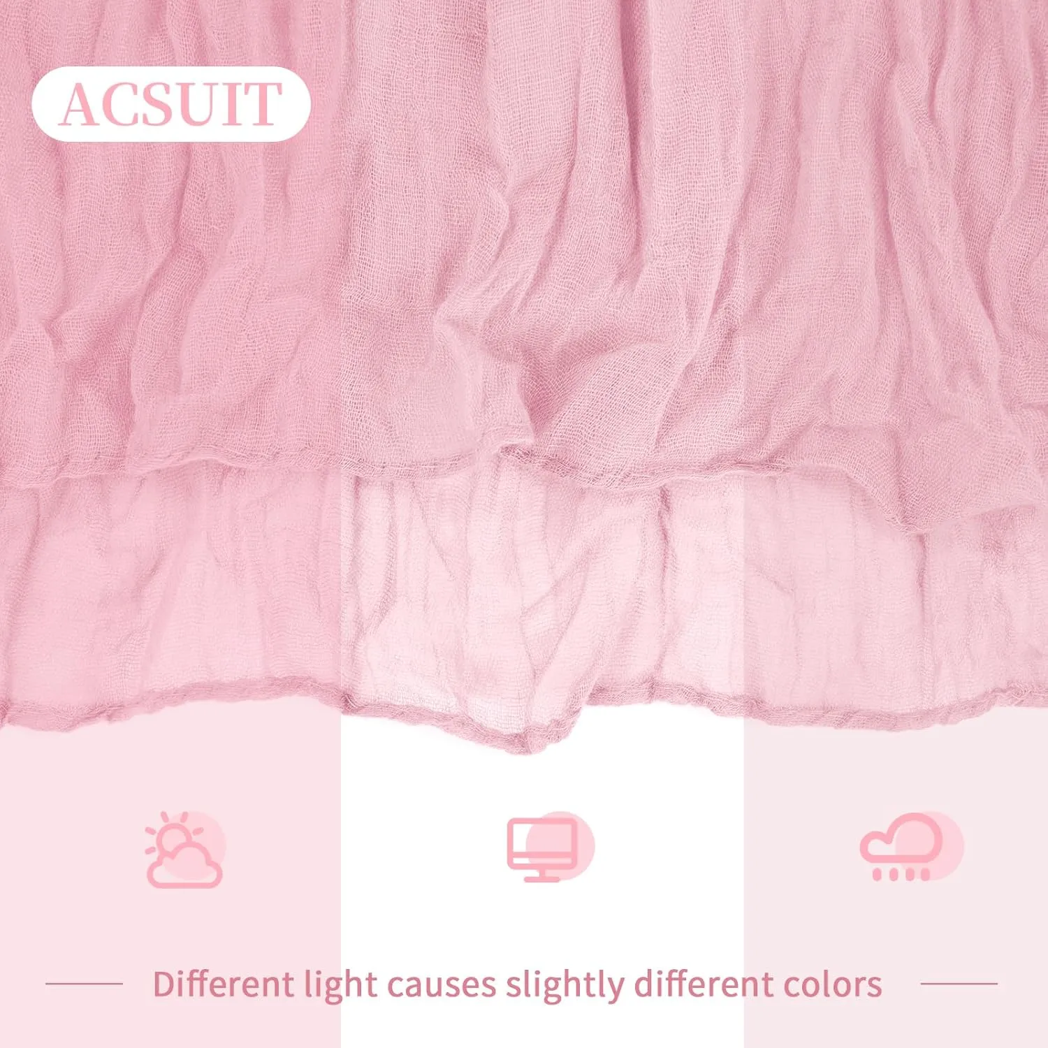 16 Pack Light Pink Cheesecloth Table Runner 20 x 120 inch Gauze Table Runners 10 FT Long,Semi Sheer Boho Cheese Cloth Fabric Table Runner Bulk for Wedding,Party,Baby Shower,Bridal Shower Decoration