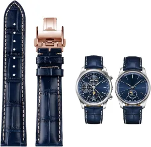 19mm 20mm 21mm Wrist band For Masters Collection L3 L4 L2.628/L2.673 Watch Strap Cowhide Leather Butterfly Buckle watchband