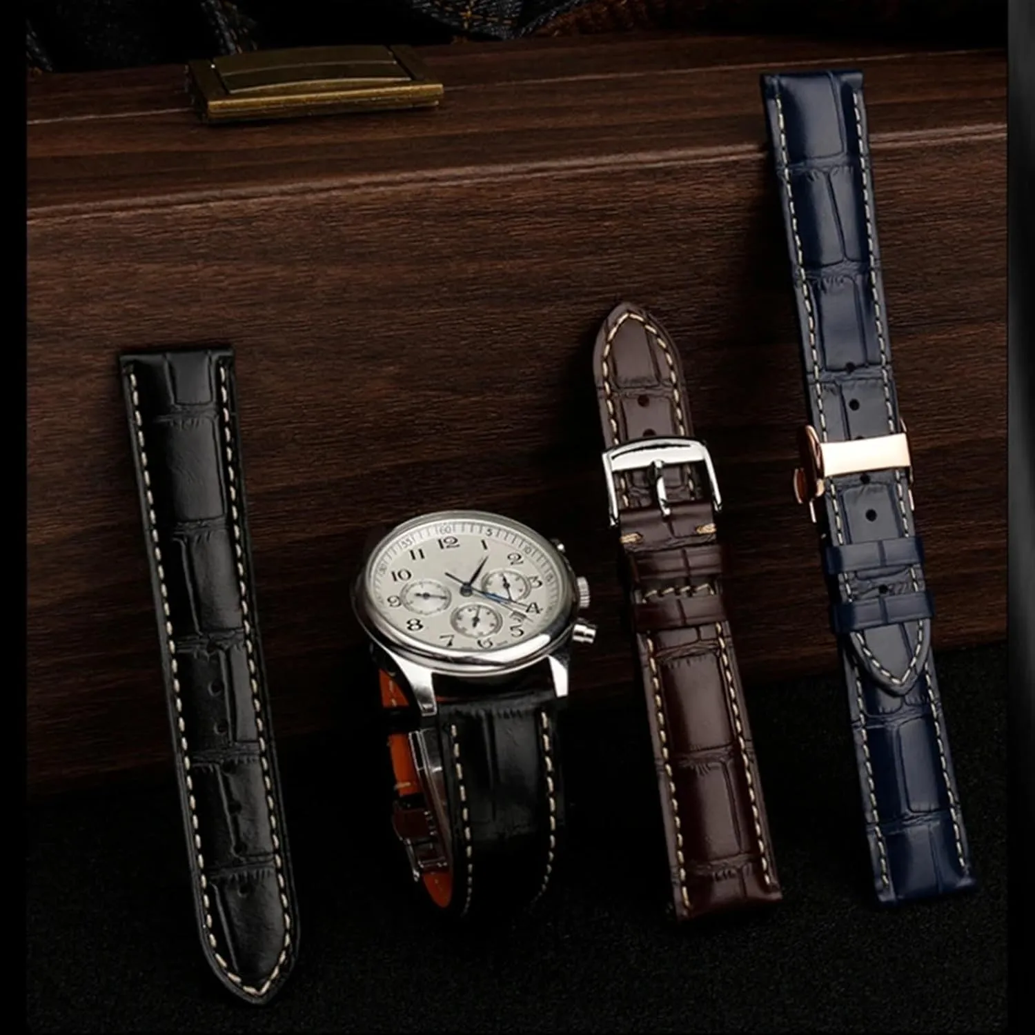 19mm 20mm 21mm Wrist band For Masters Collection L3 L4 L2.628/L2.673 Watch Strap Cowhide Leather Butterfly Buckle watchband