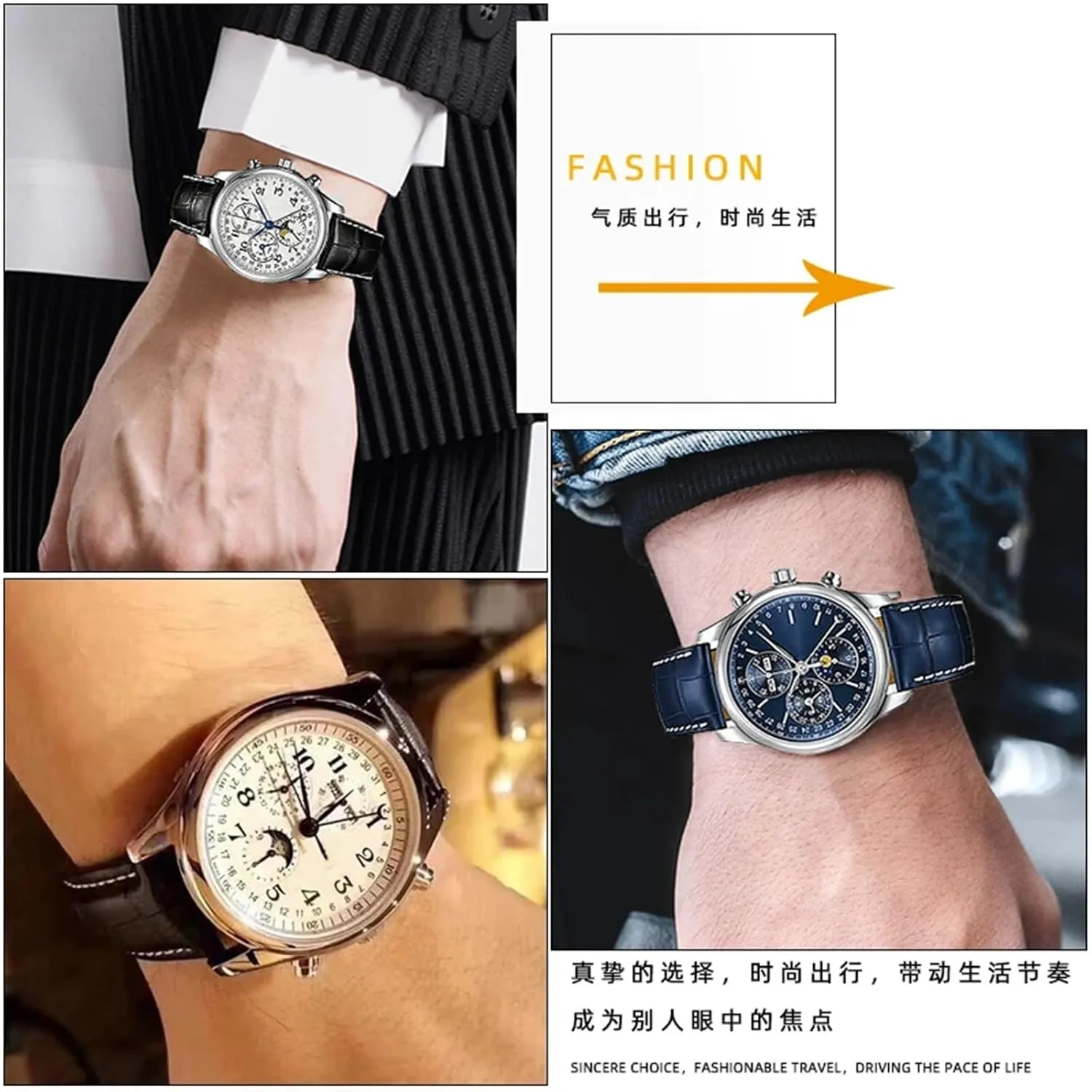 19mm 20mm 21mm Wrist band For Masters Collection L3 L4 L2.628/L2.673 Watch Strap Cowhide Leather Butterfly Buckle watchband