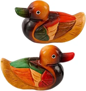 1Pair Mandarin Ducks Statue Decorative Figurine for Home Decor Wedding Ducks Sculpture Couples Mandarin Ducks Ornament