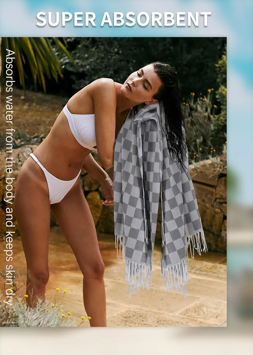 2 Packs Turkish Beach Towels Bath Pool Towel Wife Wifey Brides Husband Women Gifts for Her Wedding Day Bridal Shower Bachelorette Party Engaged Engagement Unique Aesthetic Romantic