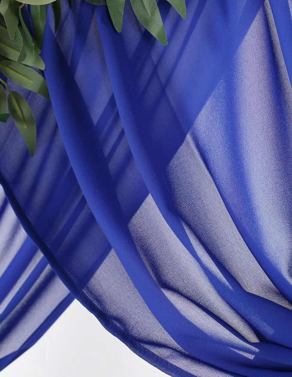 2 Panels 18Ft Wedding Arch Draping Fabric, Chiffon Fabric Drapes for Wedding Party Backdrop Decoration (Royal Blue & Royal Blue)