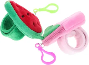 2 Pcs Plush Slap Wristband Christmas Sto Coin Purse Wallet Bracelets Fruit Purses Purse The Slap Band for Girl Children Shoot Pp Cotton Halloween