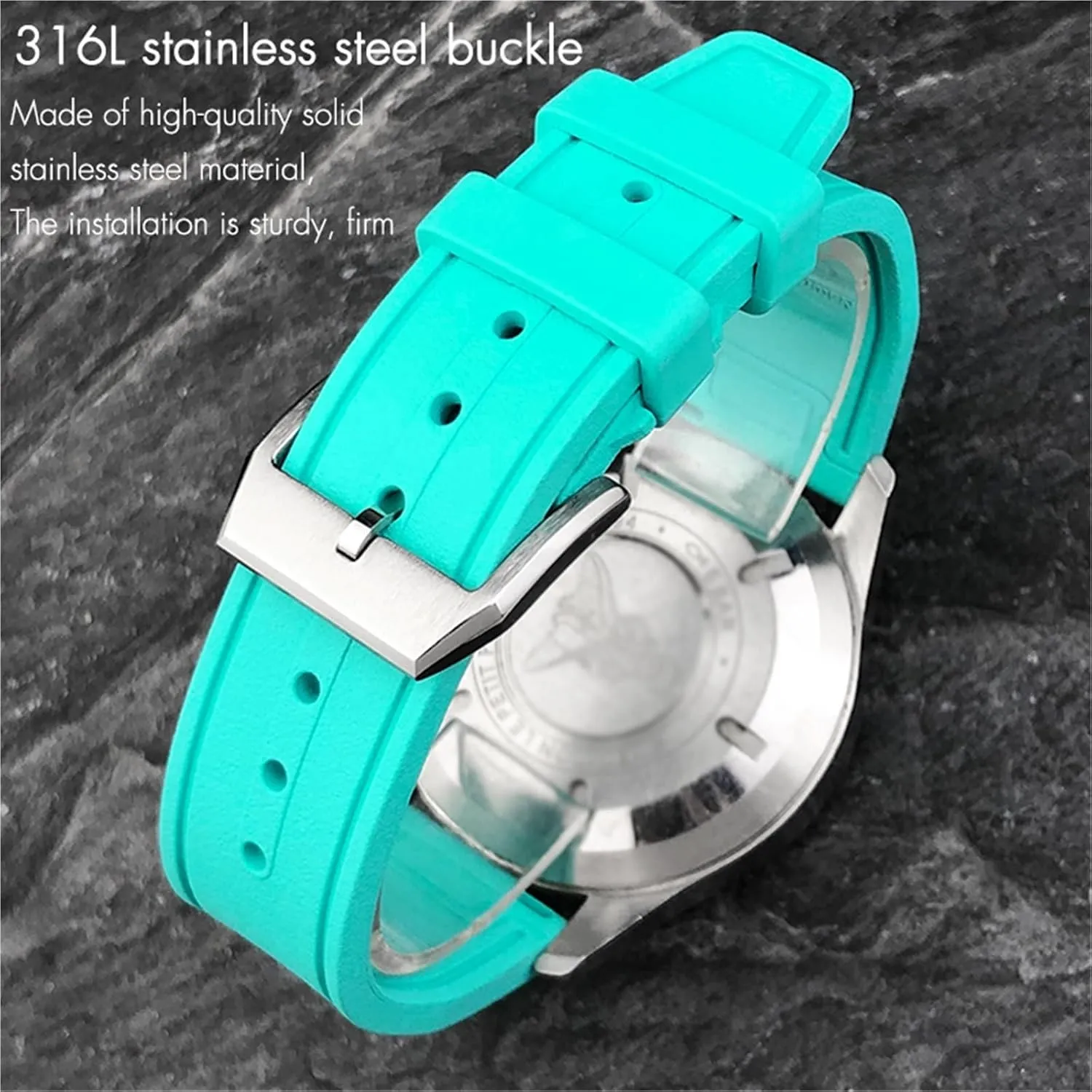 20mm 21mm 22mm Fluororubber Watchband，For IWC IW3881 IW3777 Upgrade Replacement Watchbands Soft Fluororubber Strap