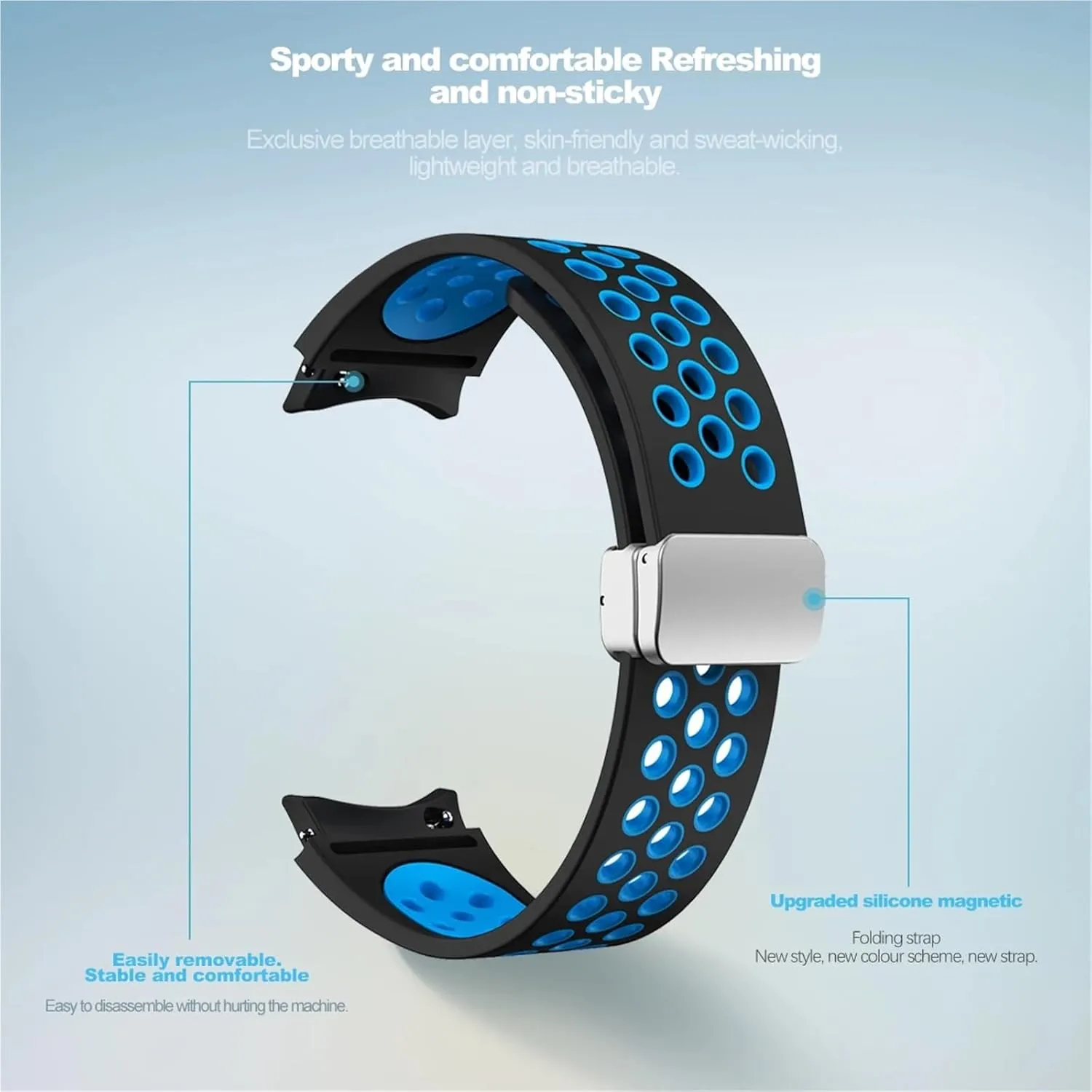 20mm Silicone Strap for Samsung Galaxy Watch 6 Classic 43 47mm 5Pro 45mm Breathe No Gaps Buckle Watch 7 6 5 4 40mm 44mm Watchbands