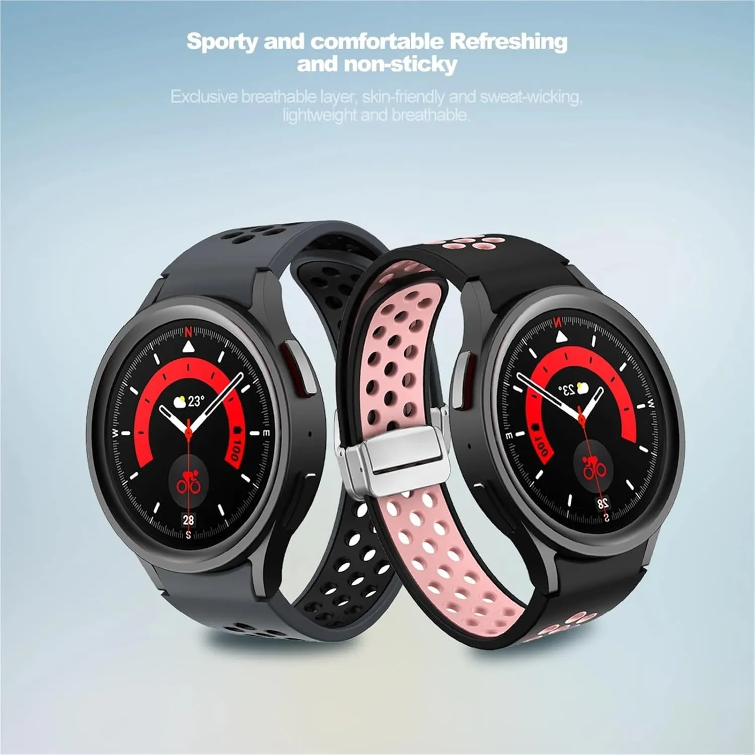 20mm Silicone Strap for Samsung Galaxy Watch 6 Classic 43 47mm 5Pro 45mm Breathe No Gaps Buckle Watch 7 6 5 4 40mm 44mm Watchbands