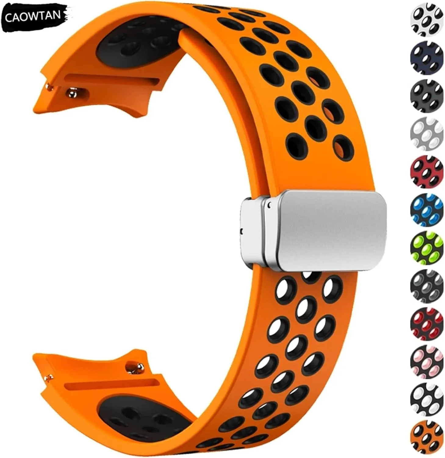 20mm Silicone Strap for Samsung Galaxy Watch 6 Classic 43 47mm 5Pro 45mm Breathe No Gaps Buckle Watch 7 6 5 4 40mm 44mm Watchbands