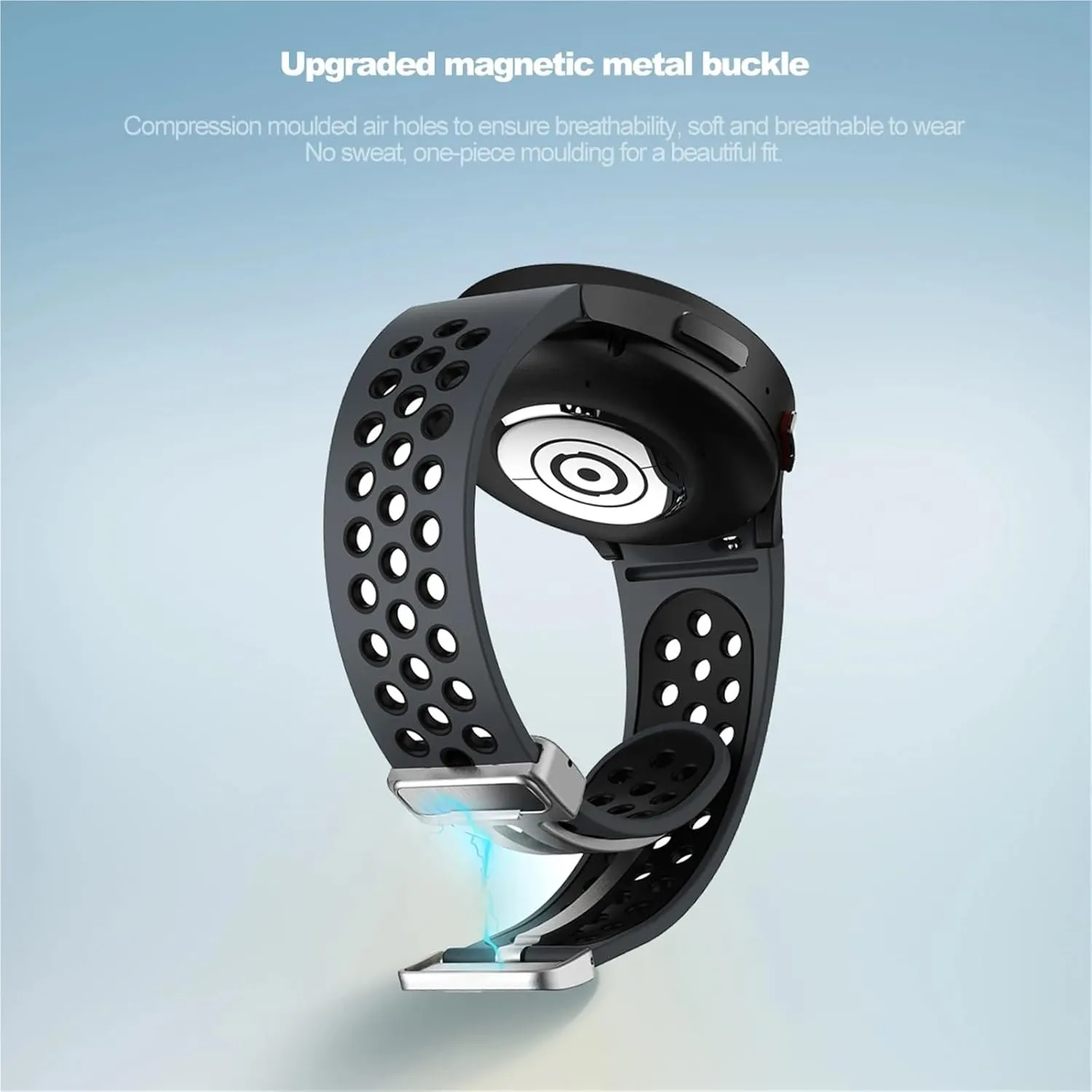 20mm Silicone Strap for Samsung Galaxy Watch 6 Classic 43 47mm 5Pro 45mm Breathe No Gaps Buckle Watch 7 6 5 4 40mm 44mm Watchbands