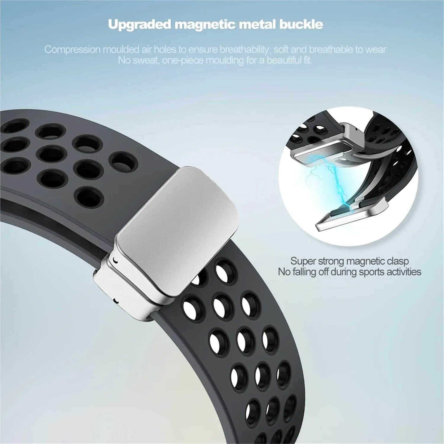 20mm Silicone Strap for Samsung Galaxy Watch 6 Classic 43 47mm 5Pro 45mm Breathe No Gaps Buckle Watch 7 6 5 4 40mm 44mm Watchbands