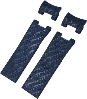 22mm Silicone Rubber Watchbands Fit，For Ulysse Nardin Diver Silver Rose Gold Folding Buckle Black Blue Watch Strap
