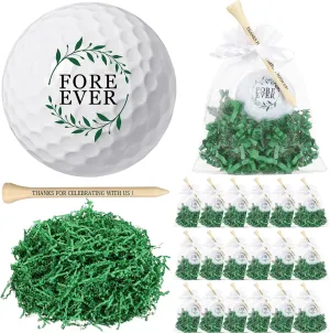 24 Sets Wedding Gifts for Guests Wedding Golf Balls and Thank You Tees Carrying Mesh Bag for Guest Wedding Party Bridal Shower Party Gift Bachelor Party Decorations