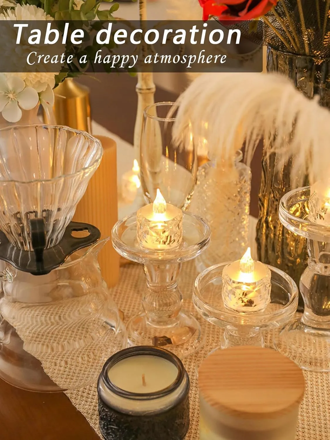 24PCS Flameless LED Candles - Battery Operated Votive Lights for Wedding Centerpieces, Holiday Tablescapes, Yoga Studios - Safe Tabletop Decor for Dinner Parties & Home Ambiance Lighting