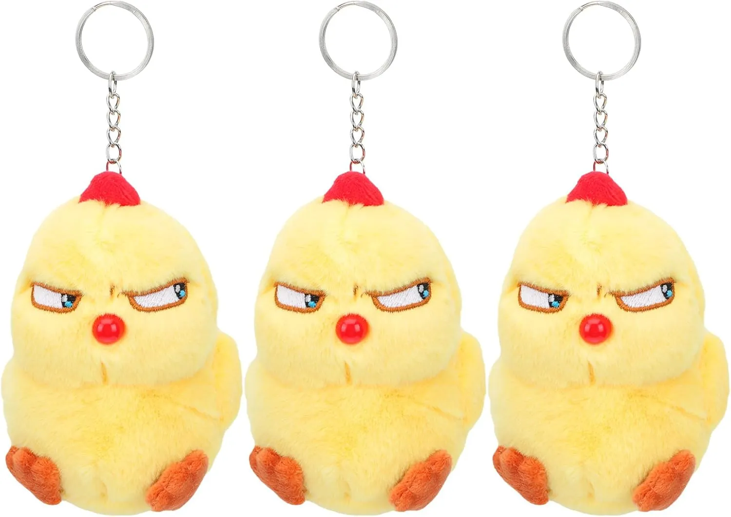 3 Pcs Chick Plush Keychain Fluffy Keychain Cute Plush Chick Stuffer Chicken Plush Pendant Easter Keyrings Funny Purse Keychain Plush Animal Keychain for Women