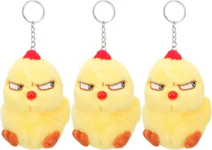 3 Pcs Chick Plush Keychain Fluffy Keychain Cute Plush Chick Stuffer Chicken Plush Pendant Easter Keyrings Funny Purse Keychain Plush Animal Keychain for Women