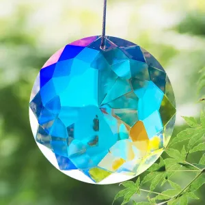 75MM AB Bauhinia Circle Crystal Hanging Suncatcher Single Hole Circle Pendant
