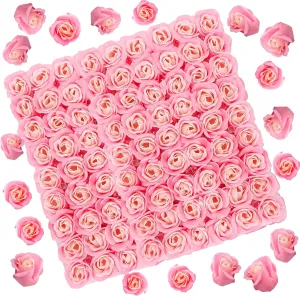 81PCS Soap Flower, Roses Rosas Floral Shaped Scented Bath Body Shower Petals Bouquet Flores De Jabon for Her, Valentine's Day, Wedding, Birthday, Mothers Day, Anniversary, Party Favors Gifts Idea Pink