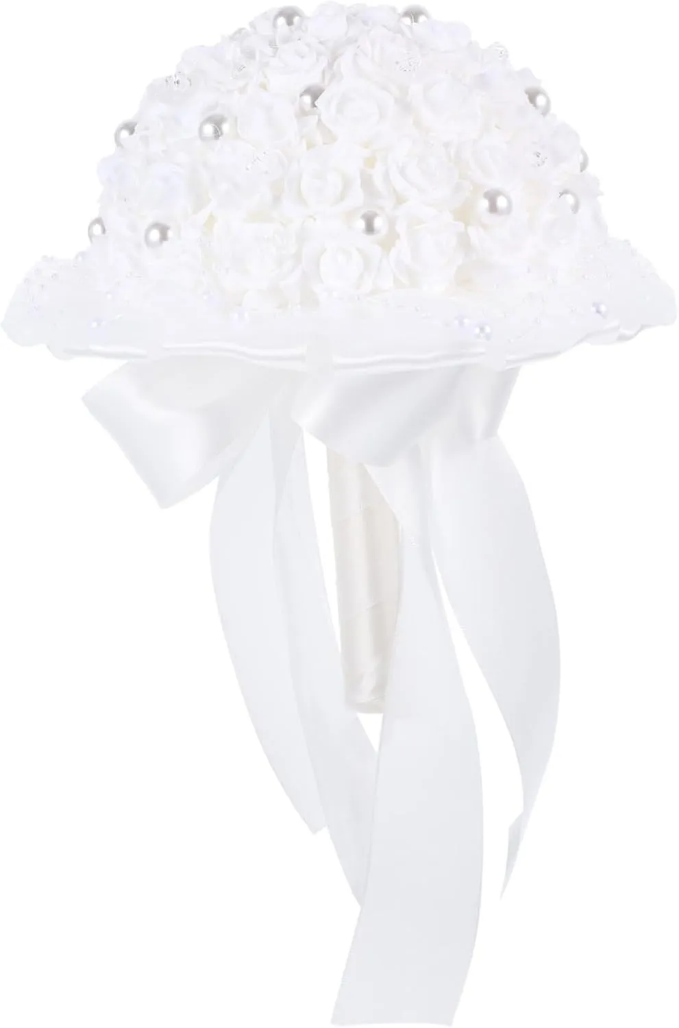ABOOFAN Bridesmaid Bouquets for Wedding Handmade Artificial Satin Flower Bouquet Elegant Wedding Dec