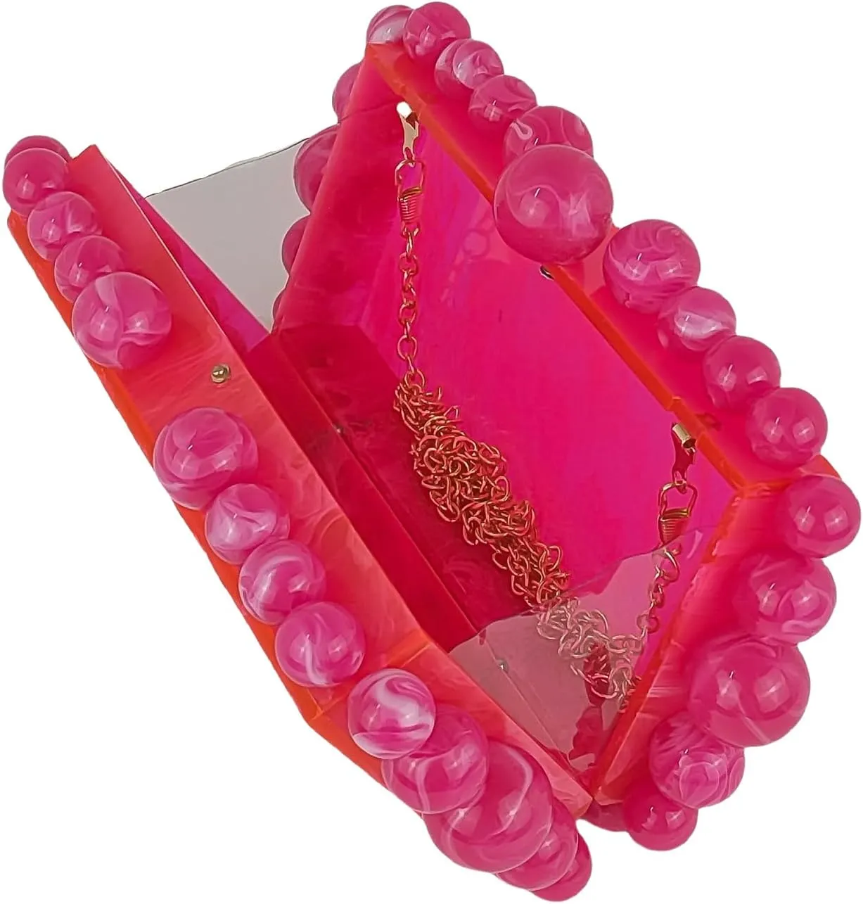 Acrylic Evening Handbag Marble Box Clutch Purse Women Beaded Party Prom Cocktail Bag