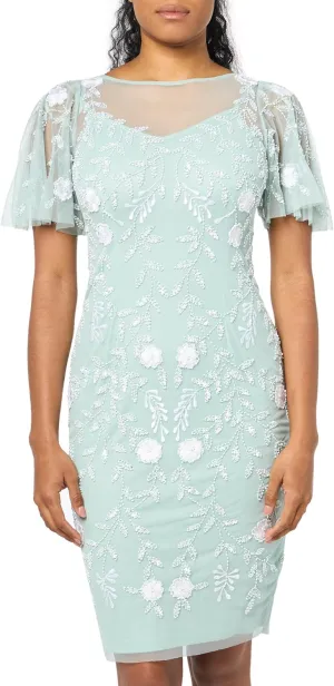 Adrianna Papell Women's Beaded Short Dress