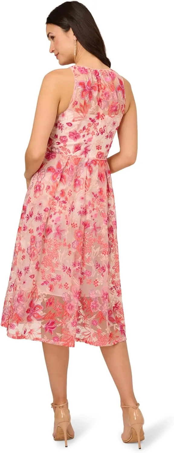 Adrianna Papell Women's Embroidered Fit and Flare