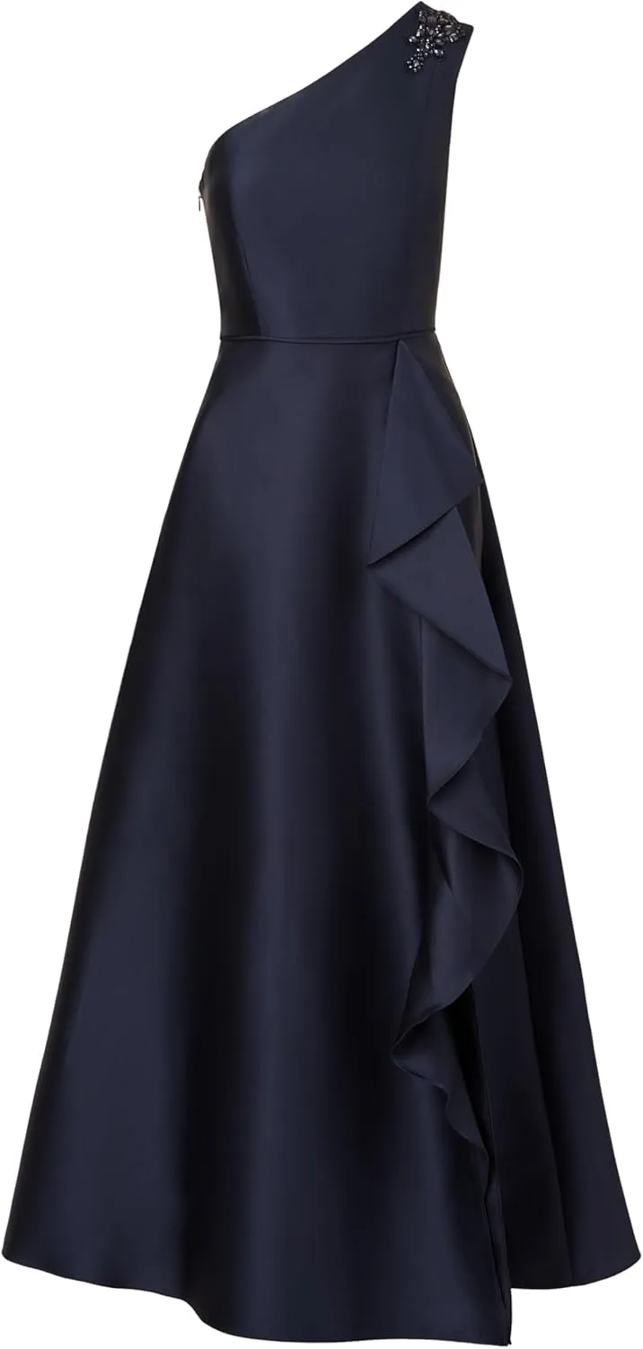 Adrianna Papell Women's One Shoulder Mikado Gown