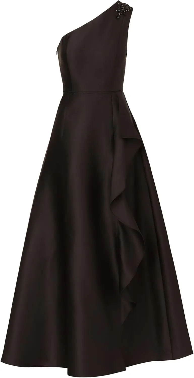 Adrianna Papell Women's One Shoulder Mikado Gown