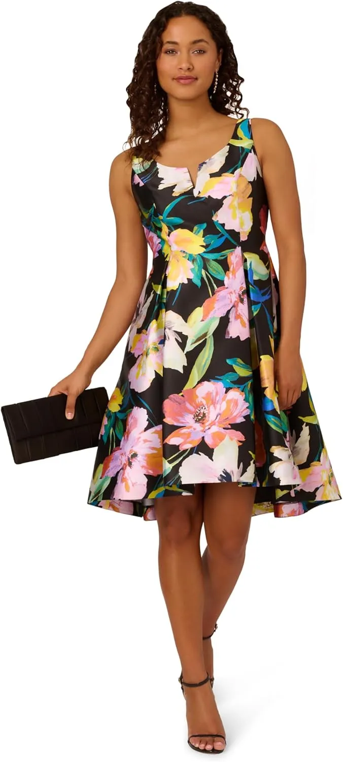 Adrianna Papell Women's Printed Mikado Short Dress