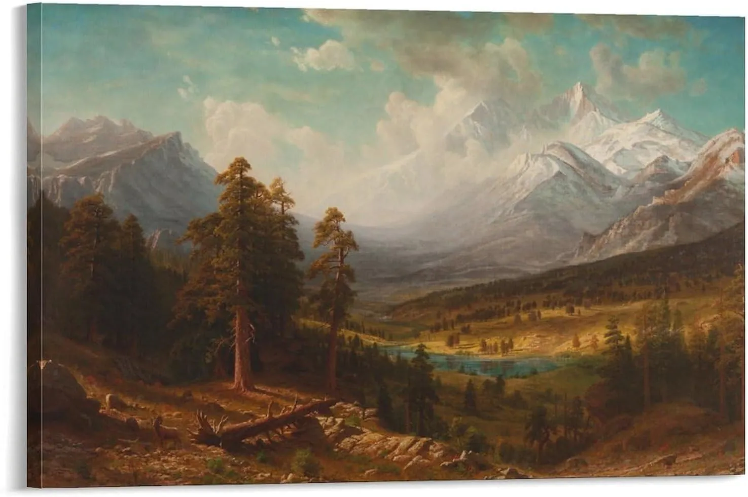 Albert Bierstadt、Estes Park, Long’s Peak、Hudson River School, Romantic Oil Painting Poster Posters Art Print Wall Photo Paint Poster Hanging Picture Family Bedroom Decor Gift 20x30inch(50x75cm)