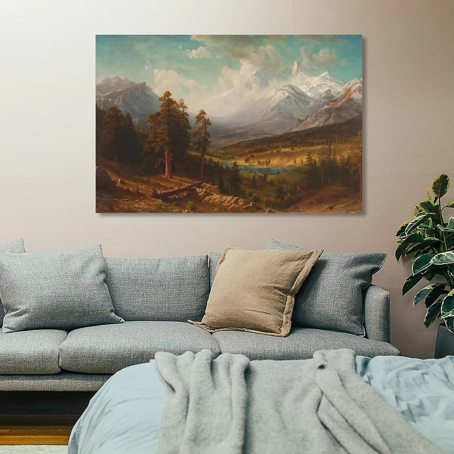 Albert Bierstadt、Estes Park, Long’s Peak、Hudson River School, Romantic Oil Painting Poster Posters Art Print Wall Photo Paint Poster Hanging Picture Family Bedroom Decor Gift 20x30inch(50x75cm)