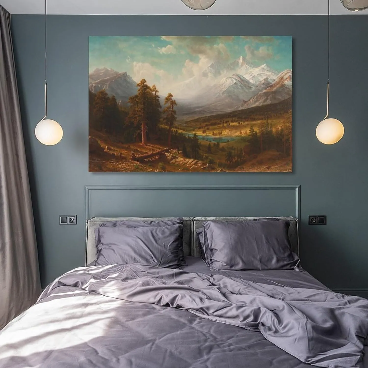 Albert Bierstadt、Estes Park, Long’s Peak、Hudson River School, Romantic Oil Painting Poster Posters Art Print Wall Photo Paint Poster Hanging Picture Family Bedroom Decor Gift 20x30inch(50x75cm)