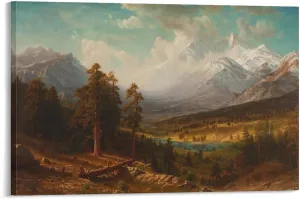 Albert Bierstadt、Estes Park, Long’s Peak、Hudson River School, Romantic Oil Painting Poster Posters Art Print Wall Photo Paint Poster Hanging Picture Family Bedroom Decor Gift 20x30inch(50x75cm)