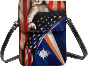 America And Marshall Islands Rosal Islanders Flag Small Crossbody Bag Is A Shoulder Bag Designed For Women And Girls Cell Phone Crossbody Wallet Purses With Card Slots Adjustable Strap