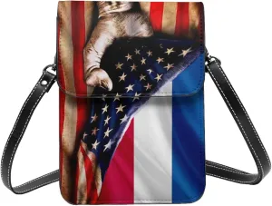 America And Netherlands Dutch Hollander Netherlander Flag Small Crossbody Bag Is A Shoulder Bag Designed For Women And Girls Cell Phone Crossbody Wallet Purses With Card Slots Adjustable Strap