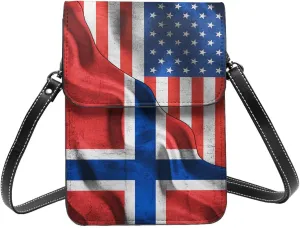 America Flag Norway Norwegians Flag Small Crossbody Bag Is A Shoulder Bag Designed For Women And Girls Cell Phone Crossbody Wallet Purses With Card Slots Adjustable Strap