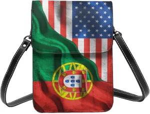 America Flag Portugal Portuguese Flag Small Crossbody Bag Is A Shoulder Bag Designed For Women And Girls Cell Phone Crossbody Wallet Purses With Card Slots Adjustable Strap