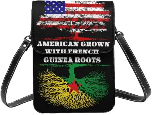 American Grow French Guinea Roots Small Crossbody Bag Is A Shoulder Bag Designed For Women And Girls Cell Phone Crossbody Wallet Purses With Card Slots Adjustable Strap