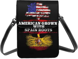 American Grown Spain Roots Small Crossbody Bag Is A Shoulder Bag Designed For Women And Girls Cell Phone Crossbody Wallet Purses With Card Slots Adjustable Strap