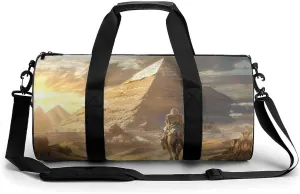 Ancient Egyptian Pyramids Gym Bag Workout Sports Bag Lightweight Tote Duffel Bag Travel Weekender Bag for Women Men