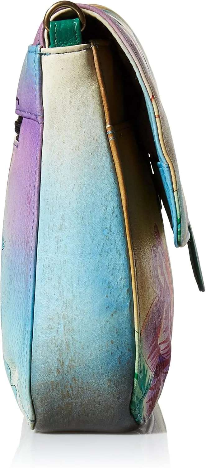 Anna by Anuschka Hand Painted Leather Women's Medium Flap Messenger