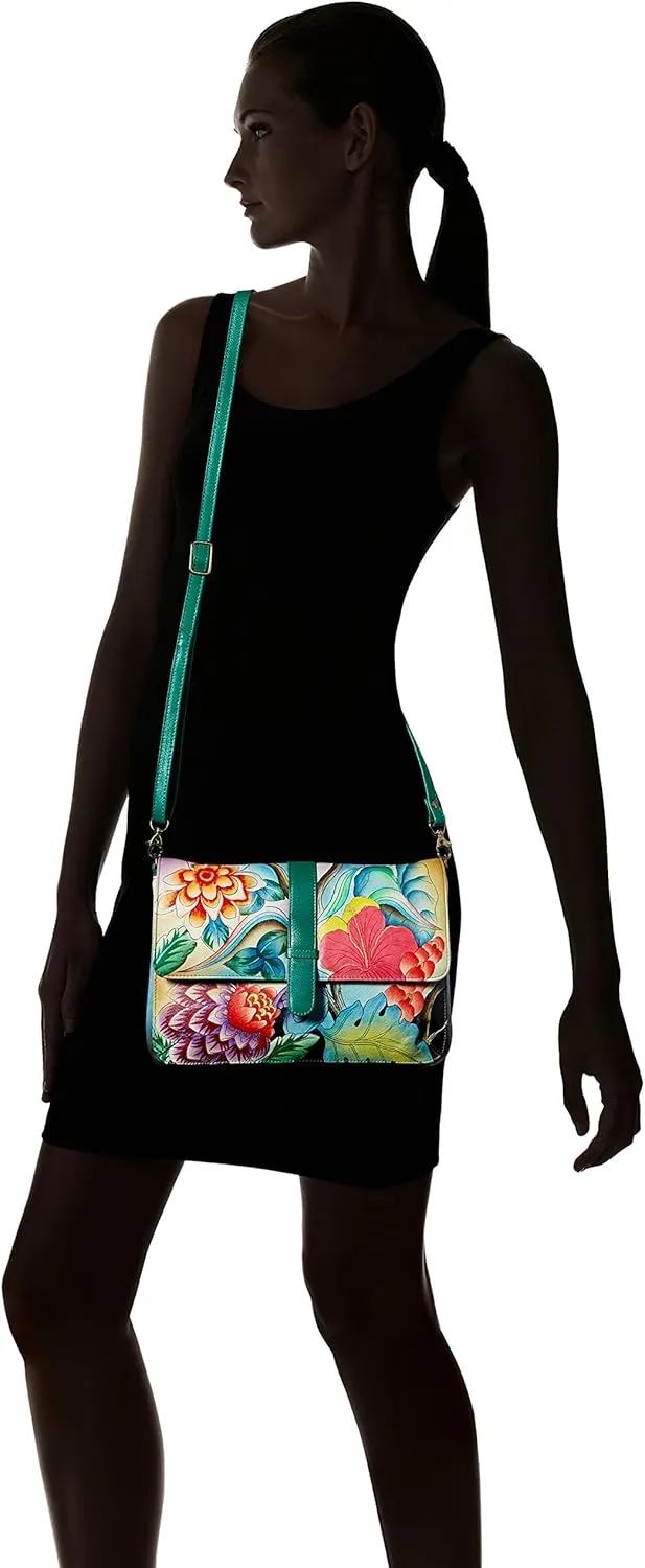 Anna by Anuschka Hand Painted Leather Women's Medium Flap Messenger