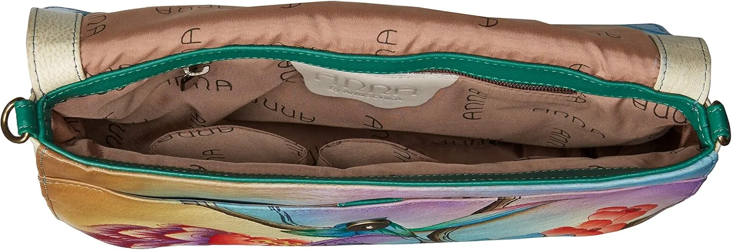 Anna by Anuschka Hand Painted Leather Women's Medium Flap Messenger