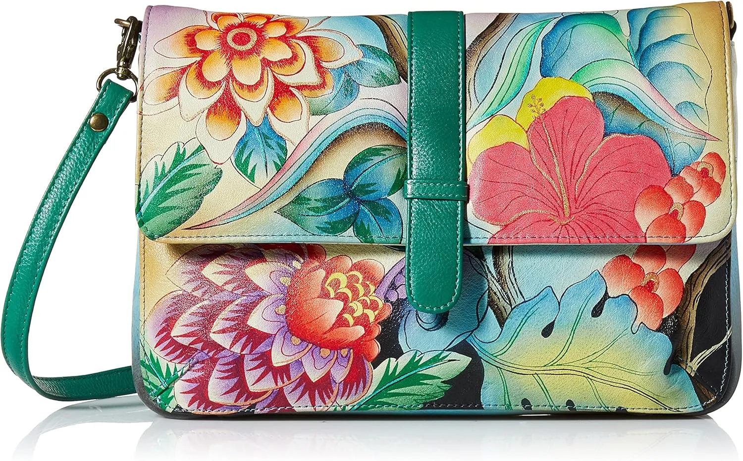 Anna by Anuschka Hand Painted Leather Women's Medium Flap Messenger