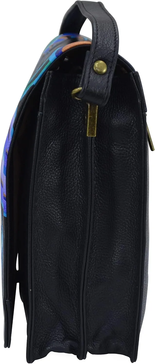 Anna by Anuschka Hand Painted Women’s Genuine Leather Large Flap Crossbody