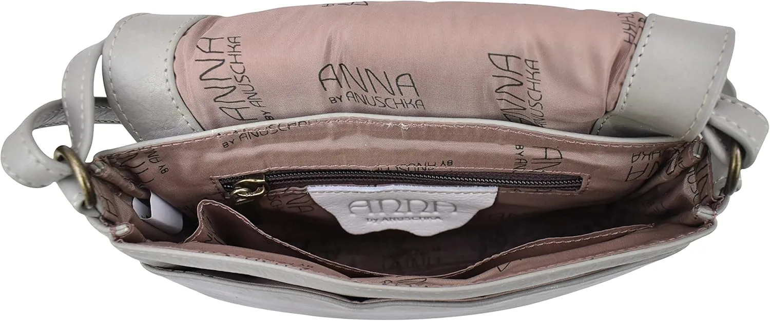 Anna by Anuschka Women's Hand Painted Genuine Leather Flap Crossbody