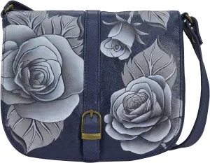 Anna by Anuschka Women's Hand Painted Genuine Leather Flap Crossbody