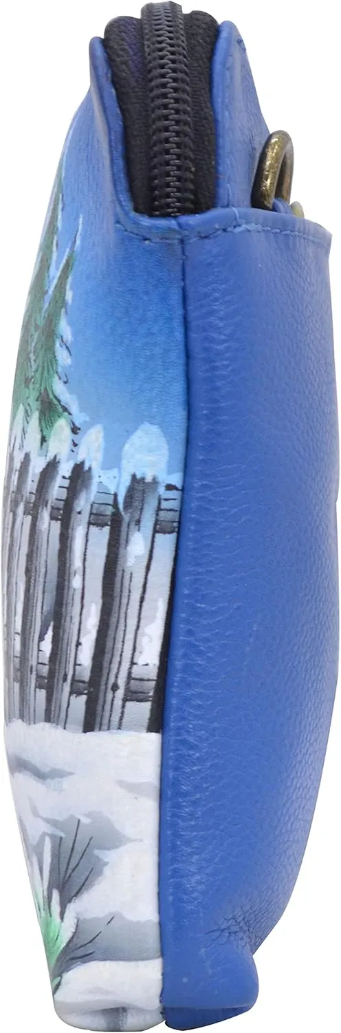 Anna by Anuschka Womens Hand Painted Leather Slim Crossbody